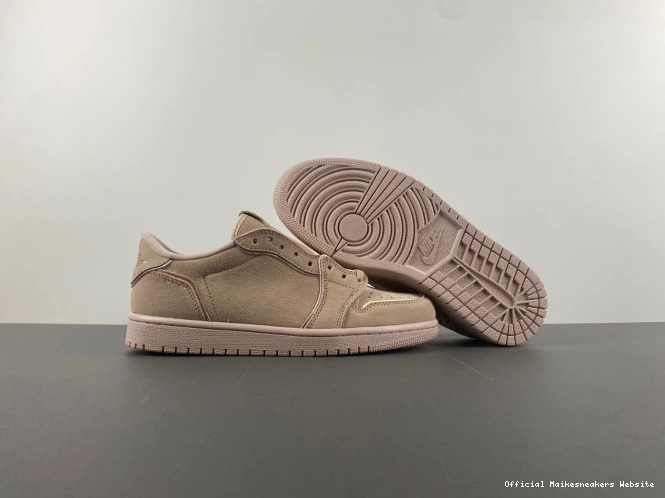 Official Maikesneakers Beige Particle Jordan AO1935-204 Low Retro 1 NS 0731